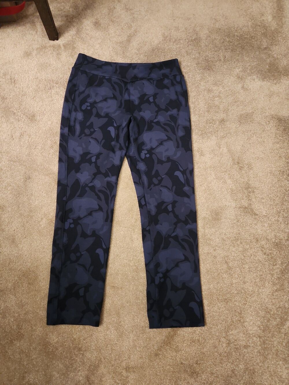 Soft Surroundings Blue Tropical Print Legging Pants Size M